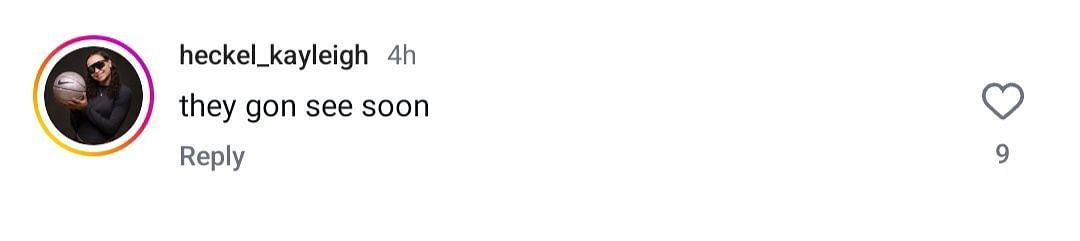 Kayleigh Heckel's IG comment under Avery Howell's post